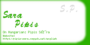 sara pipis business card